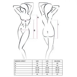 Корсет-сорочка з пажами Passion MADDIE CORSet black L/XL - мініатюра 3