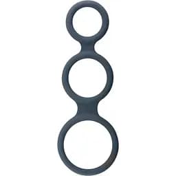 Эрекционное кольцо Boners Triple Cock Ring 18 см серый