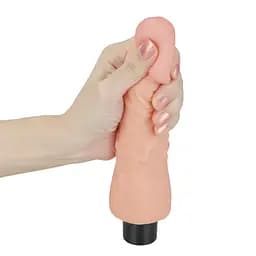 Реалістичний вібратор Reel Softee Vibrator 7" тілесний - мініатюра 6