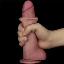 Реалістичний вібратор Vibrating Sliding Skin Pro II тілесний - мініатюра 6