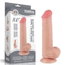 Фалоімітатор Sliding-Skin Dual Layer Dong 8'' Flesh 20.8 см тілесний - мініатюра 15