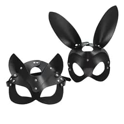 Набір масок для рольвих ігор I’MCUM Fox & Bunny Set Екошкіра Чорний 2 шт (IM-SM230_set2pcs)