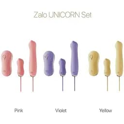 Набір 3в1 Zalo - Unicorn Set Violet: віброяйце, пульсатор, вакуумний стимулятор - мініатюра 3