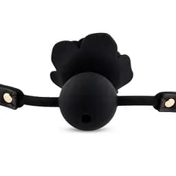 Кляп Black Rose Ball Gag чорний - мініатюра 6