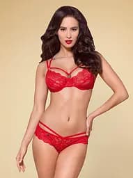 Комплект білизни Obsessive 860-SET-1 S/M червоний - мініатюра 3