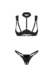 Комплект білизни Obsessive Roccele otwarty 2XL/3X (чорний) - мініатюра 11