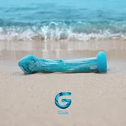 Скляний дилдо Gildo - Ocean Ripple Glass Dildo - мініатюра 7