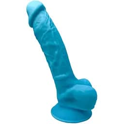 Фалоімітатор Silexd Premium Silicone Dildo Model 1 Size 7 18.8 см блакитний