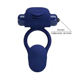 Віброкільце Pretty Love Hercules Penis Sheath III 15.3 см синій - мініатюра 2