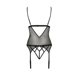 Корсет з відкритими грудьми Passion DIABOLINA CORSet black L/XL - мініатюра 4