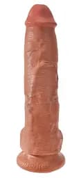 Фалоімітатор King Cock With Balls 10" 25 см коричневий - мініатюра 3