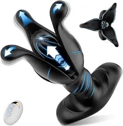 Анальный расширитель BEISAR 6-в-1 с пультом ДУ, 9 режимов вибрации, толчков и расширения 2,3 - 5,1 см