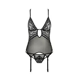 Корсет з декольте Passion ERZA CORSet black L/XL - мініатюра 3