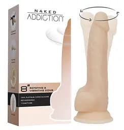 Реалістичний вібратор з ротацією ADDICTION - Naked - 8 Rotating & Vibrating Dildo with Remote - Vanilla ADDICTION SO5587 92429