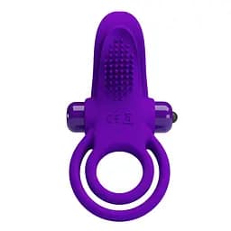 Двойное эрекционное виброкольцо Pretty Love Vibro Penis Ring Purple PRETTY LOVE BI-210203-1 21501 - мініатюра 4