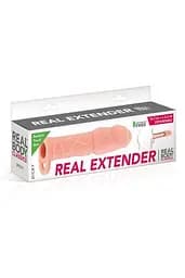 Насадка на член Real Body Real Extender Dicky із закритою головкою та кільцем для мошонки - мініатюра 3