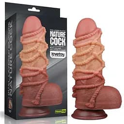 Фалоімітатор - Dual-Layered Silicone Cock With Rope 9.5" Flesh #2