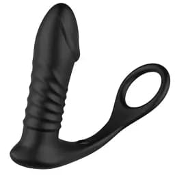 Массажер простаты I’MCUM ProPulse 3-в-1 с эрекционным кольцом, вибрацией, функцией толчков и пультом управления Черный (IM-KGS207)