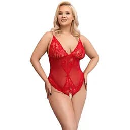 Боді Cottelli Curves otwarte 2XL (червоний)