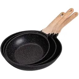 Набор сковородок универсальных MGC алюминиевых с антипригарным покрытием 1,2/2/3 л, черный MGC HP-4-410B