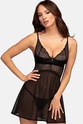 Комплект Obsessive Chemeris babydoll (Чорний, XS/S) Obsessive 101316 96927 - мініатюра 2