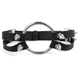 Чокер с металлическим кольцом и шипами из натуральной кожи Art of Sex - Ruby