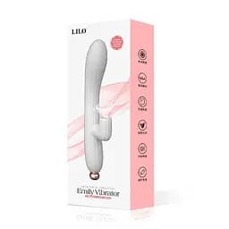Вібратор кліторально-вагінальний Lilo Emily акумуляторний водонепроникний 21,3 см білий
