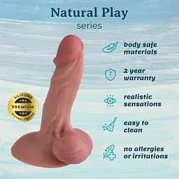 Фалоімітатор - Erospace Natural Play Silicone Dildo D4, 21 см - мініатюра 3