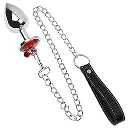 Металлическая пробка с поводком классическая конусная 40 мм 94 мм красный