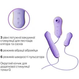Набір 3в1 Zalo - Unicorn Set Violet: віброяйце, пульсатор, вакуумний стимулятор - мініатюра 7
