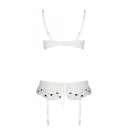 Сексуальний комплект із поясом для панчох Passion LOVELIA Set white L/XL - мініатюра 6
