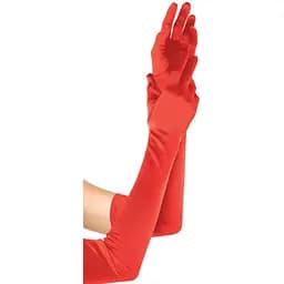 Рукавички довгі Leg Avenue Extra Long Satin Gloves red