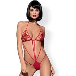 Еротичний боді Obsessive Luiza S/M червоний