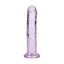 Фалоімітатор RealRock Crystal Clear Realistic Dildo 6'' 14.5 см фіолетовий - мініатюра 7