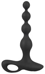 Анальные бусы с вибрацие Black Velvets 20 см (черный)