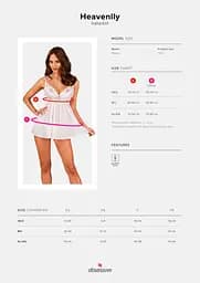 Obsessive Heavenlly babydoll & thong XS/S - мініатюра 5