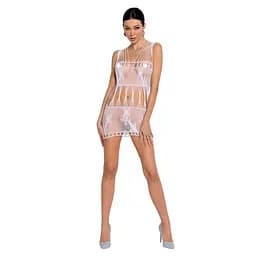Бодістокінг - міні-сукня з метеликами Passion BS090 white One size - мініатюра 3