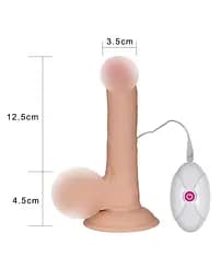 Вібратор Love Toy з кібершкіри з мошонкою та на присоску Toyfa 66-LV1091 88329 - мініатюра 2
