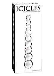 Скляне ділдо кулькове Icicles No.2 21.5 см прозорий - мініатюра 2