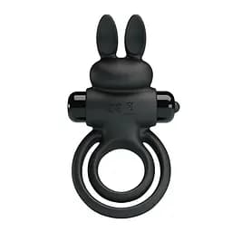 Ерекційне кільце - Pretty Love Vibro Penis Ring Bunny III Black LyBaile BI-210206 89789 - мініатюра 3