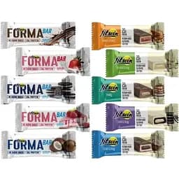 Набор батончик FitWin Protein+Forma Bar 33% Блок Mix 600 г (10 шт. по 60 г)