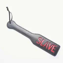 Ляскавка БДСМ Slave з петлею для зап'ястя PVC Чорна