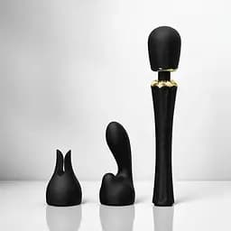 Вібромасажер із насадками Zalo Kyro Wand Obsidian Black - мініатюра 2