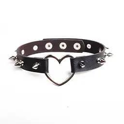 БДСМ чокер с сердцем и шипами Черный