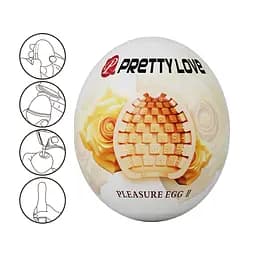 Мастурбатор яйце Pretty Love Pleasure Egg II бежевий - мініатюра 2