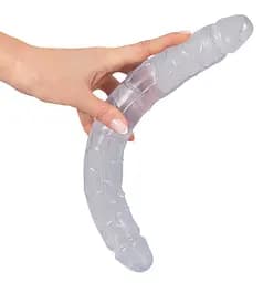 Двосторонній фалоімітатор - Crystal Clear Double Dildo - мініатюра 4