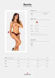 Трусики Obsessive Roxelia crotchless thong M/L - мініатюра 5
