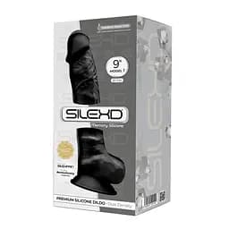 Фалоімітатор Silexd Premium Silicone Dildo Model 1 Size 9 23 см чорний - мініатюра 2