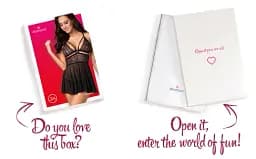 Еротичний мереживний комплект із сіточкою Obsessive 838-BAB-1 babydoll & thong black чорний п L/XL - мініатюра 9