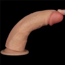 Реалістичний вібратор Vibrating Power Basics Cock 7'' тілесний - мініатюра 6